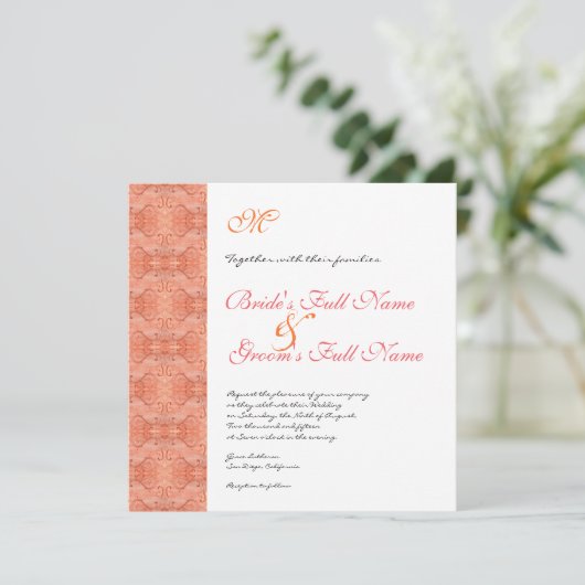 Paradies Moderne Blume 1, Einladung zur Hochzeit (Stehend Vorderseite)