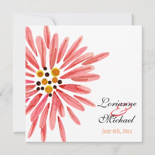 Paradies Moderne Blume 1, Einladung zur Hochzeit (Rückseite)