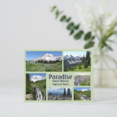 Paradies (Monte Rainier) Collage Postkarte (Stehend Vorderseite)