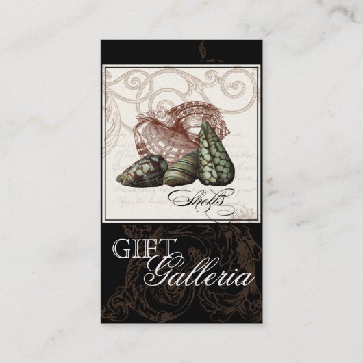 Paradies-Muschel-schwarze Creme - Visitenkarte (Vorderseite)