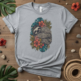 Paradies-Nickerchen Tropisches Florales Faultier,  T-Shirt