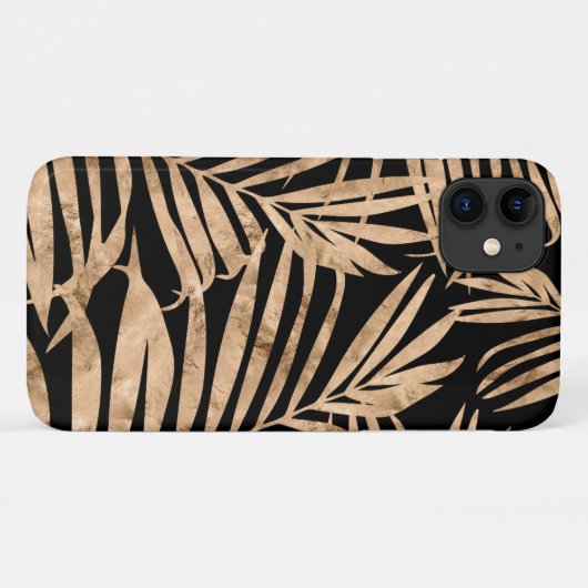 Paradies Palm Hawaiian Tropical- Gold & Black Case-Mate iPhone Hülle (Rückseite (Horizontal))