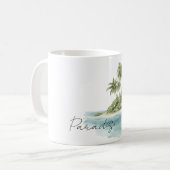 Paradies Palmen Insel Boot Kaffeetasse (Vorderseite Links)