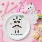 Paradies, Panda mit Ballons und Party-Hut Pappteller (Party)