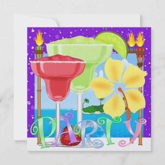 Paradies PARTY / Luau - SRF Einladung (Vorderseite)