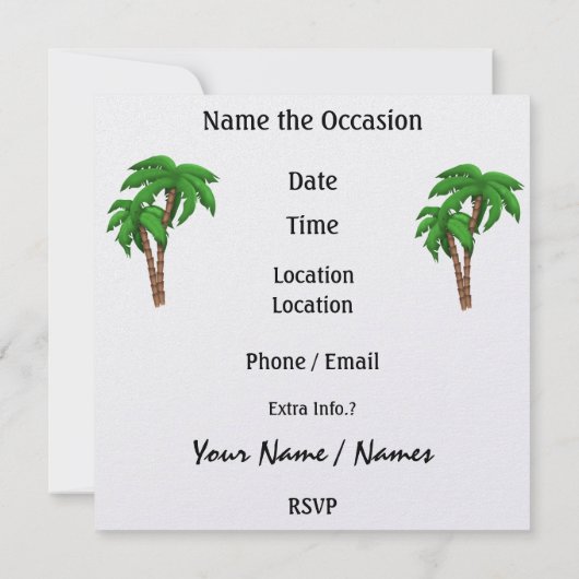 Paradies-Party - SRF Einladung (Rückseite)