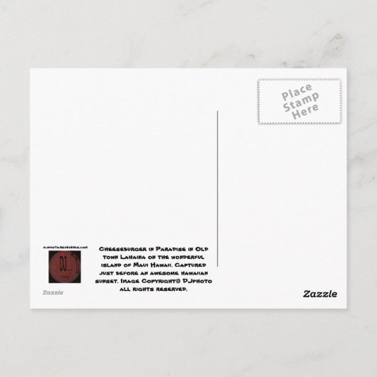 Paradies Postkarte (Rückseite)