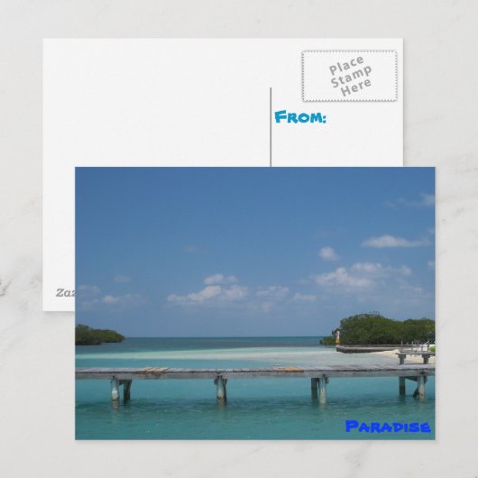 Paradies Postkarte (Vorne/Hinten)