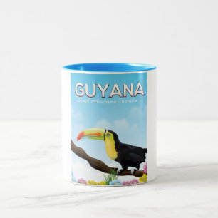 Paradies-Reiseplakat Guyanas südamerikanisches Zweifarbige Tasse