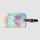 Paradies Retro Pastel Beach Palm Tree Gepäckanhänger (Vorderseite (Horizontal))