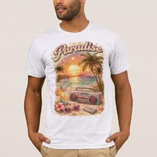 Paradies Retro Sonnenuntergang Vintage Stimmung Un T-Shirt