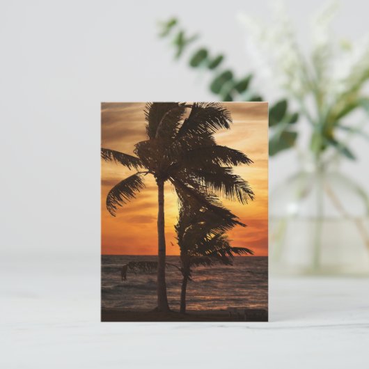 Paradies-Silhouette Postkarte (Stehend Vorderseite)