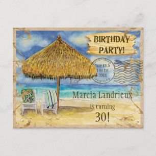 Paradies Tropische Strand Geburtstagsparty Einladung