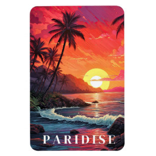 Paradies Tropischer Strand Magnet