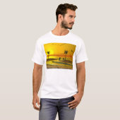 Paradies-Ufer-Sonnenuntergang T-Shirt (Vorne ganz)