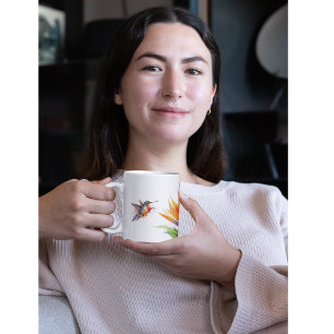 Paradies- und Kolibri in Aquarellfarben Kaffeetasse