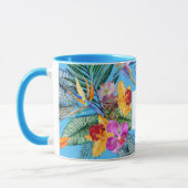Paradies- und Orchideenblauer Vogel Tasse (Links)