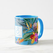 Paradies- und Orchideenblauer Vogel Tasse (VorderseiteRechts)