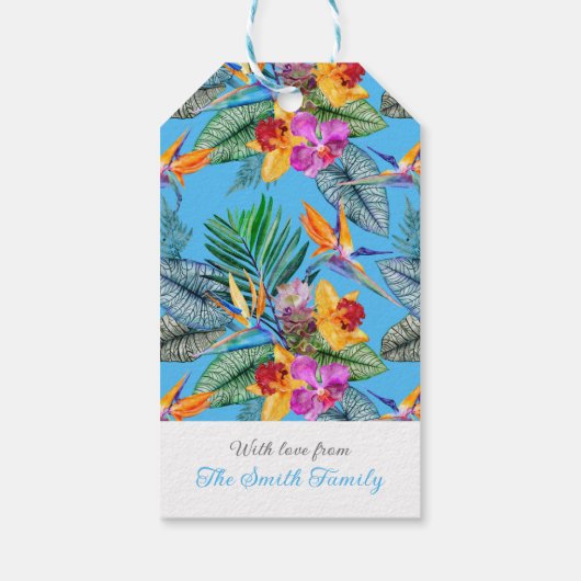 Paradies- und Orchideengarten Sommerblauer Garten Geschenkanhänger (Rückseite)