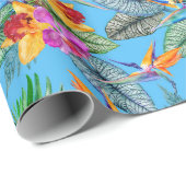 Paradies- und Orchideengarten Sommerblauer Garten Geschenkpapier (Rolleneckpunkt)