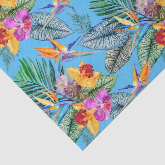 Paradies- und Orchideengarten Sommerblauer Garten Seidenpapier (Detail)