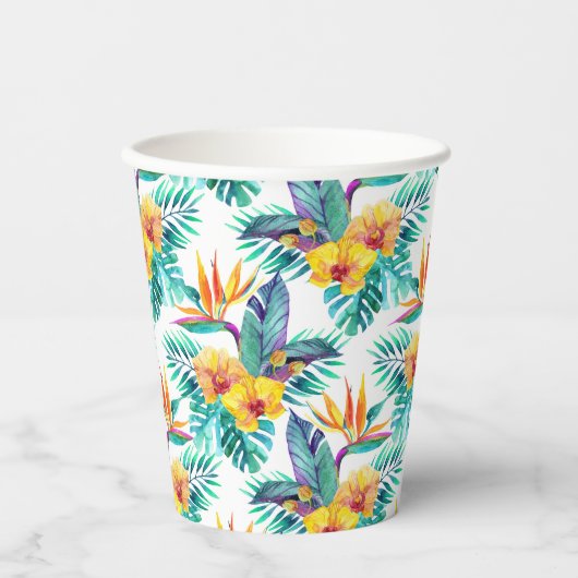 Paradies- und Orchideenvogel Pappbecher (Vorderseite)