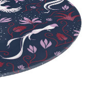 Paradies Vögel: Blühendes Vintages Muster. Schneidebrett (Ecke)