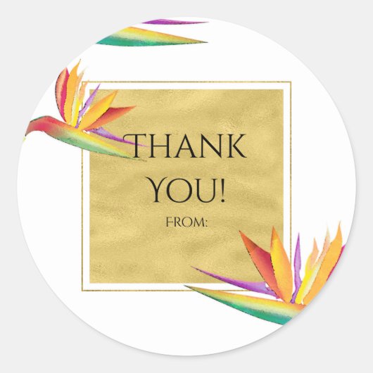 Paradies Vögel Elegante Gastgeschenk Hochzeit Runder Aufkleber (Vorderseite)