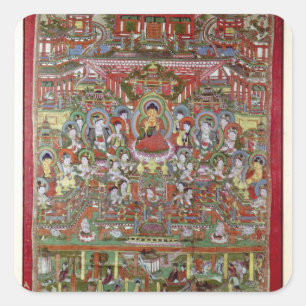 Paradies von Amitabha Quadratischer Aufkleber