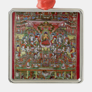 Paradies von Amitabha Silbernes Ornament