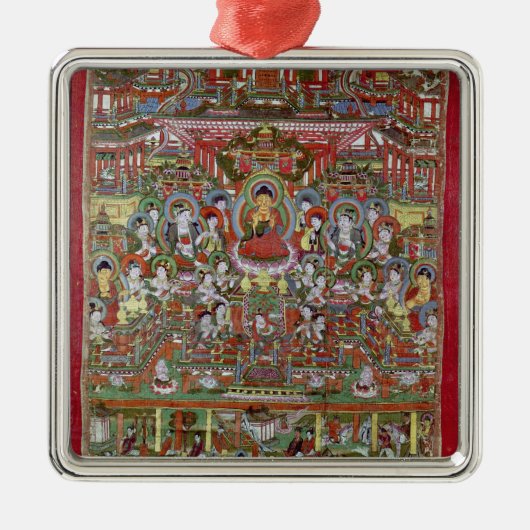 Paradies von Amitabha Silbernes Ornament (Vorne)