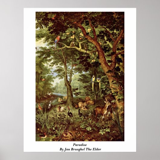 Paradies von Jan Brueghel The Elder Poster (Vorne)