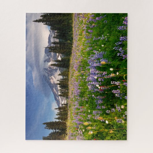 Paradies Wildblume Wiese auf dem Rainier Puzzle (Vertikal)