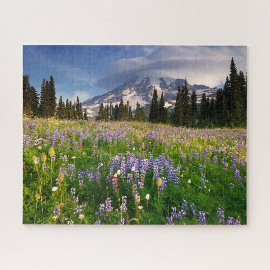 Paradies Wildblume Wiese auf dem Rainier Puzzle (Horizontal)
