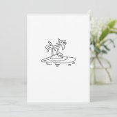 Paradiesinsel Geschenk, Liniendrawing Einladung (Stehend Vorderseite)