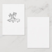 Paradiesinsel Geschenk, Liniendrawing Mitteilungskarte (Vorne/Hinten)