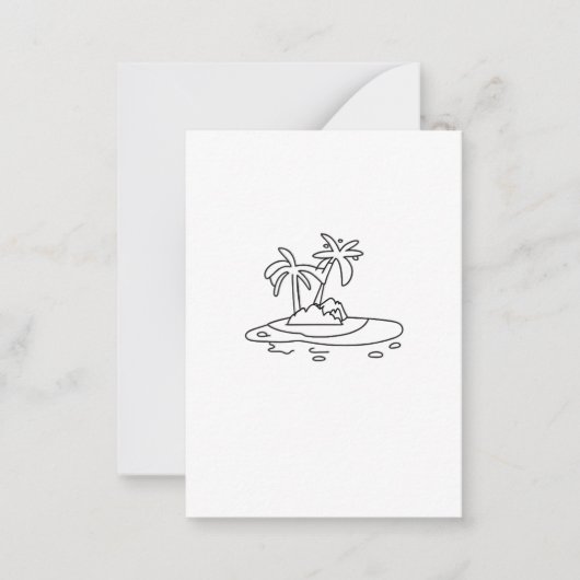 Paradiesinsel Geschenk, Liniendrawing Mitteilungskarte (Vorderseite)