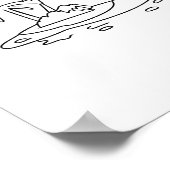 Paradiesinsel Geschenk, Linienzeichnung Poster (Ecke)