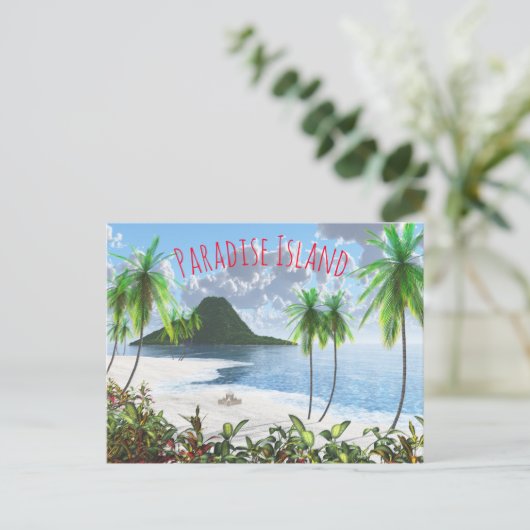 Paradiesinsel Postkarte (Stehend Vorderseite)