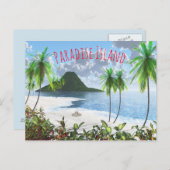 Paradiesinsel Postkarte (Vorne/Hinten)