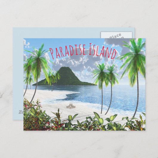 Paradiesinsel Postkarte (Vorne/Hinten)