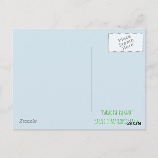 Paradiesinsel Postkarte (Rückseite)