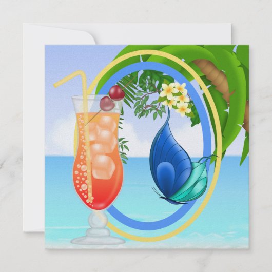 Paradiesstrand Einladung (Vorderseite)
