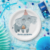 Paradiestier, Elefant mit Geschenken und Party mit Pappteller (Party)