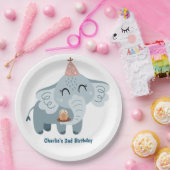 Paradiestier, Elefant mit Geschenken und Party mit Pappteller (Party)