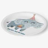 Paradiestier, Elefant mit Geschenken und Party mit Pappteller (Schrägansicht)