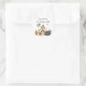 Paradiestier, Tiger mit Geschenken und Party-Hut Runder Aufkleber (Tasche)