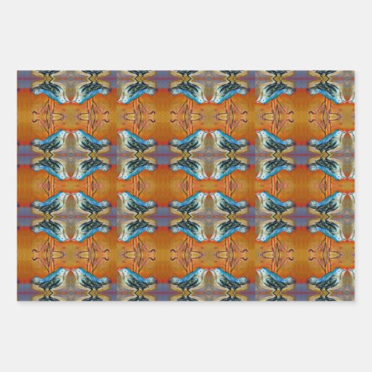 Paradiesvögel #2 geschenkpapier set (Vorderseite 2)