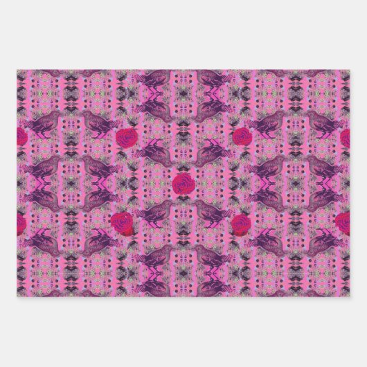 Paradiesvögel #2 geschenkpapier set (Vorderseite)