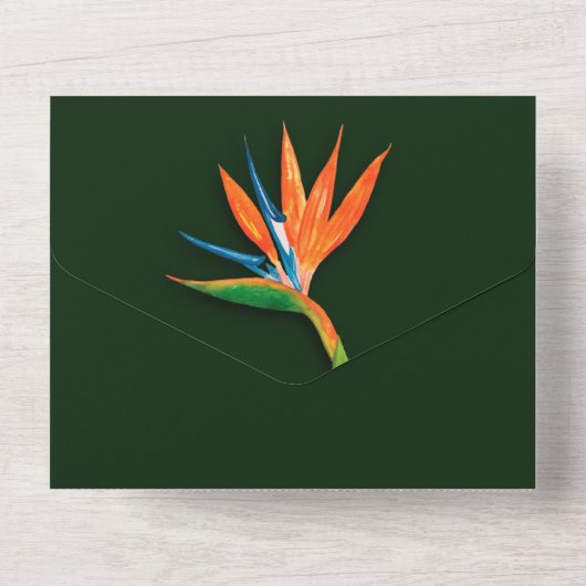 Paradiesvogel All In One Einladung (Rückseite)